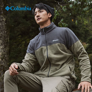 Columbia哥伦比亚户外男子简约立领时尚外套保暖舒适抓绒衣AE0560 397军绿色 XL(185/104A)