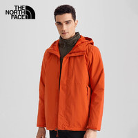 北面（The North Face）三合一冲锋衣男款棉内胆户外防水保暖休闲外套22秋季|5B2X 22K/橘色 XL/180