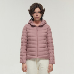 bosideng波司登轻薄时尚连帽轻便短款保暖女式羽绒服