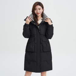 冰洁bengen2023新款羽绒服女长款冬季时尚可拆卸帽通勤休闲百搭保暖