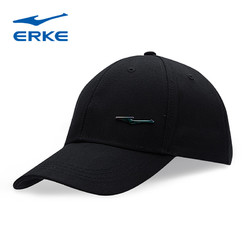 ERKE 鸿星尔克 男士鸭舌帽女士黑色遮阳棒球帽大头帽子男官网专卖店正品