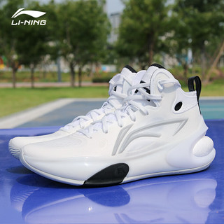 LI-NING 李宁 驭帅17篮球鞋男鞋2023全掌beng缓震专业比赛实战球鞋运动鞋 -4标准白 43