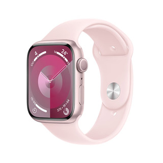 Apple 苹果 Watch Series 9 智能手表45毫米粉色铝金属表壳 亮粉色运动型表带M/LMR9H3CH/A