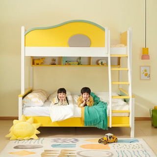 全友（QUANU）家居床 奇幻森林 儿童床现代简约上下床实木框架高低床睡 上下床(无床垫)
