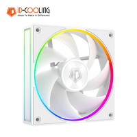 ID-COOLING 12CM机箱风扇 FDB轴承 神光同步 PWM温控 适用电脑CPU水冷风冷散热器改装 白色 AF-127-ARGB-W