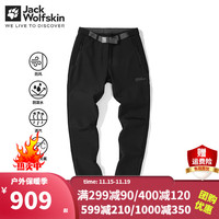 Jack Wolfskin狼爪软壳裤女秋冬户外运动防风防泼水加厚抓绒保暖长裤 6000/黑色 38 165/74A