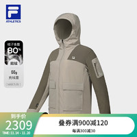 FILA 斐乐女士羽绒服户外运动宽松连帽保暖上衣 月陨灰-GY 160/80A/S