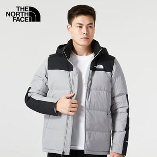 The North Face北面羽绒服男秋冬户外登山服防风防寒550蓬鹅绒羽绒夹克外套 A91/灰色 L