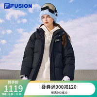 FILA FUSION斐乐潮牌款羽绒服时尚宽松立领男女装上衣 正黑色-BK 185/104A/XXL