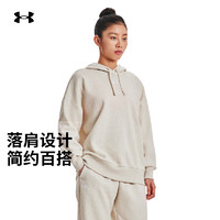 安德玛（UNDERARMOUR）秋冬Rival女子宽松抓绒训练运动连帽卫衣1379493 棕色784 L