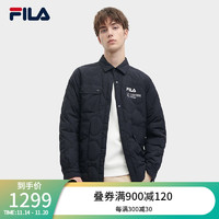 FILA 斐乐男士棉服2023冬时尚休闲基础简约翻领上衣夹克 传奇蓝-NV 175/96A/L