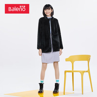 班尼路（Baleno）开衫布绒外套女洋气立领拉链外套修身上衣 【00A】 【S】
