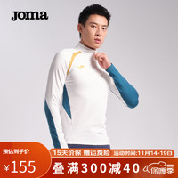 JOMA反绒长袖运动T恤男卫衣保暖速干半拉链训练服跑步篮球足球运动服 白色 2XL