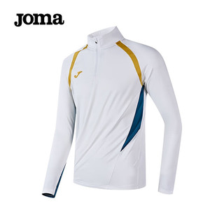 JOMA反绒长袖运动T恤男卫衣保暖速干半拉链训练服跑步篮球足球运动服 白色 L