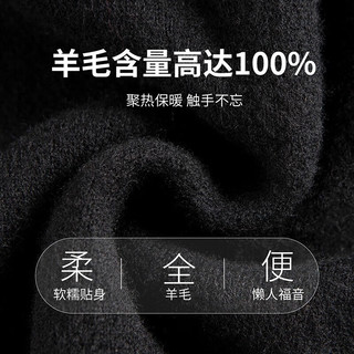 杉杉【100%棉羊毛】羊毛衫男商务休闲翻领柔软毛衣打底衫 黑色 180/96A