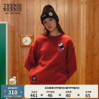 Teenie Weenie小熊20加绒圆领卫衣保暖上衣女时尚 红色 160/S