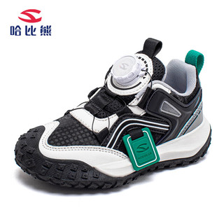 哈比熊（HOBIBEAR）童鞋儿童运动鞋秋季男童跑鞋中大童女童休闲鞋JD50G80黑白32码