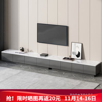 米客米家（MIKEMIJIA）北欧电视柜客厅家用小户型简约现代岩板色轻奢茶几电视机柜组合 【3.2米组合】深空灰+白色理石 组装（自行安装）