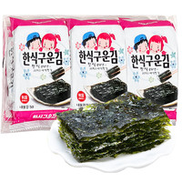 88VIP：ZEK 韩国进口烤海苔原味5g*3包儿童零食紫菜寿司休闲小吃即食零食