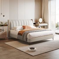 CHEERS 芝华仕 科技布床现代简约轻奢卧室双人床头软包布艺奶油风C332
