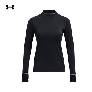 安德玛 UNDERARMOUR）秋冬Qualifier Cold女子跑步运动长袖T恤1379343 黑色001 L