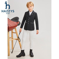 哈吉斯 品牌童装男童外套秋舒适自在弹力经典简约休闲时尚西服 藏蓝 165
