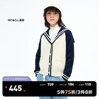 little MO&Co.little moco童装装男女童海军领毛衫含羊毛毛衣外套开衫 深宝蓝色 110/56
