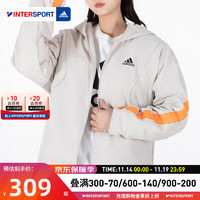 阿迪达斯（adidas）外套女 运动休闲服保暖防风衣连帽开衫透气夹克上衣 HF2467/矾土棕/加绒 S/160/84A