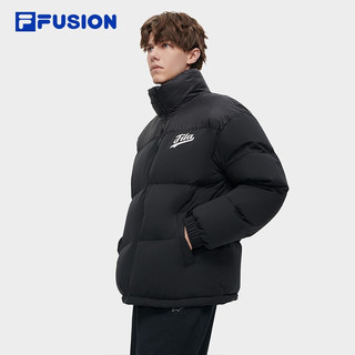 FILA FUSION斐乐潮牌羽绒服男时尚撞色宽松立领上衣 深黑-BK 185/104A/XXL