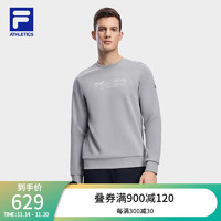 FILA 斐乐男子针织套头衫基础抗菌运动卫衣 尘雾灰-GY 175/96A/L