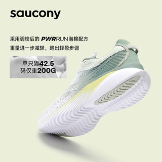 saucony 索康尼 菁华14减震跑鞋轻量透气跑步鞋男女运动鞋浅绿37.5