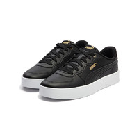 PUMA 彪马 男女同款休闲板鞋 SKYE CLEAN DISTRESSED 386666 黑色-金色-01 35.5