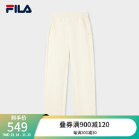 FILA 斐乐女士针织长裤休闲简约舒适直口运动裤 茭白-IV 175/74A/XL