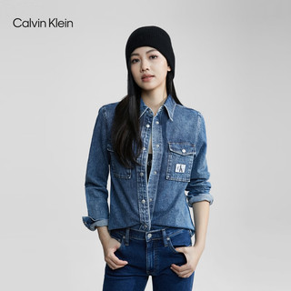 卡尔文·克莱恩 Calvin Klein Jeans女士贴袋纯棉修身牛仔衬衫J223851 1A4-牛仔浅蓝 M