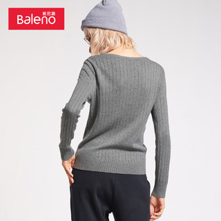 Baleno 班尼路 女装圆领坑纹套头毛衫/非质量问题不退不换 3色可选 只剩S码
