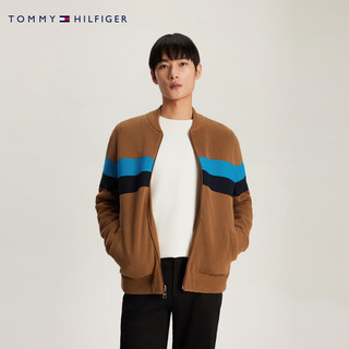 TOMMY HILFIGER男装双面穿拼色棒球领宽松飞行员外套33120 棕色0GY XS