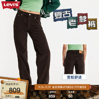 Levi's【商场同款】李维斯Baggy宽松直筒女士灯芯绒休闲长裤 红色 25/28