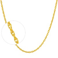 赛菲尔 黄金项链女款足金绞丝链结实牢固素链百搭 （工费220元） 约2.8克 约40-43cm