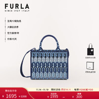 FURLA 芙拉 OPPORTUNITY女士迷你手提包女托特包 牛仔蓝色+花色