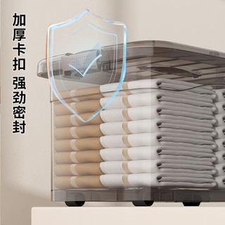 米多鱼 透明收纳箱家用车用衣服玩具零食后备整理箱储物箱子塑料筐收纳盒 透明茶