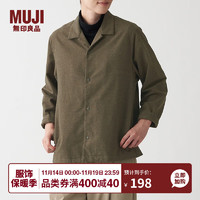 无印良品 MUJI 男女通用 法兰绒 开领衬衫 长袖休闲百搭衬衣 ACA71A1A 褪色米色 XXS-XS