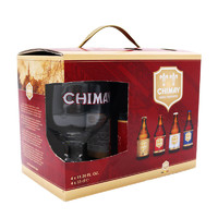 CHIMAY 智美 啤酒礼盒 精酿 啤酒 330ml*4瓶+酒杯一支 礼盒装 比利时原瓶进口