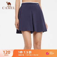 CAMEL 骆驼 运动半身裙女子针织短裙休闲户外网球裙 C0S14LF648-1 宝蓝 M