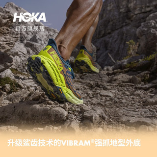 HOKA ONE ONE 男女鞋飞速羚羊5越野跑步鞋Speedgoat5网面减震透气 假日红/镭射黄-男