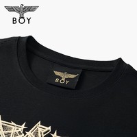 BOY LONDON 潮牌短袖BF风夏季黑色高街朋克圆领T恤N01908 黑色 XL