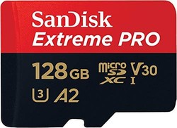 SanDisk 闪迪 128GB Extreme PRO® microSD™ UHS-I 卡 带适配器 C10、U3、V30、A2  SDSQXCD-128G-GN6MA