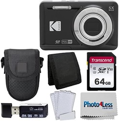 Kodak 柯达 PIXPRO FZ55 数码相机(黑色)+ 黑点拍摄相机包 + 超越 64GB SD 存储卡等!