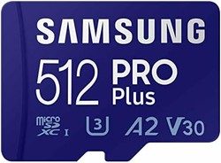 SAMSUNG 三星 PRO Plus microSD 存儲卡 + 適配器，512GB MicroSDXC，高達 180 MB/s
