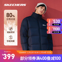 斯凯奇（Skechers）Skechers羽绒服男女装冬季保暖鸭绒短款外套 海军蓝/00DU XL