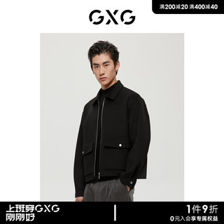 GXG男装 商场同款黑色短大衣 冬季GD1061188IYX 黑色 190/XXXL